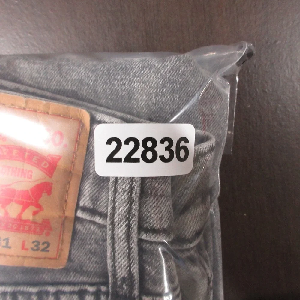 Levis Jeans Mens 31x32 Gray 502 Regular Tapered Faded Acid Wash Denim Pants Flex